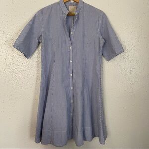 BELL | size 8 | 100% cotton | dress | flare | button up | striped